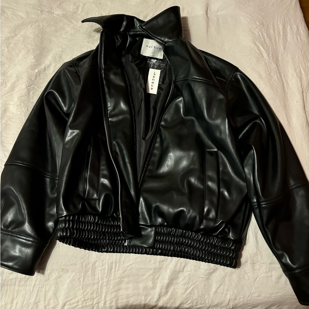 PACSUN leather oversized jacket